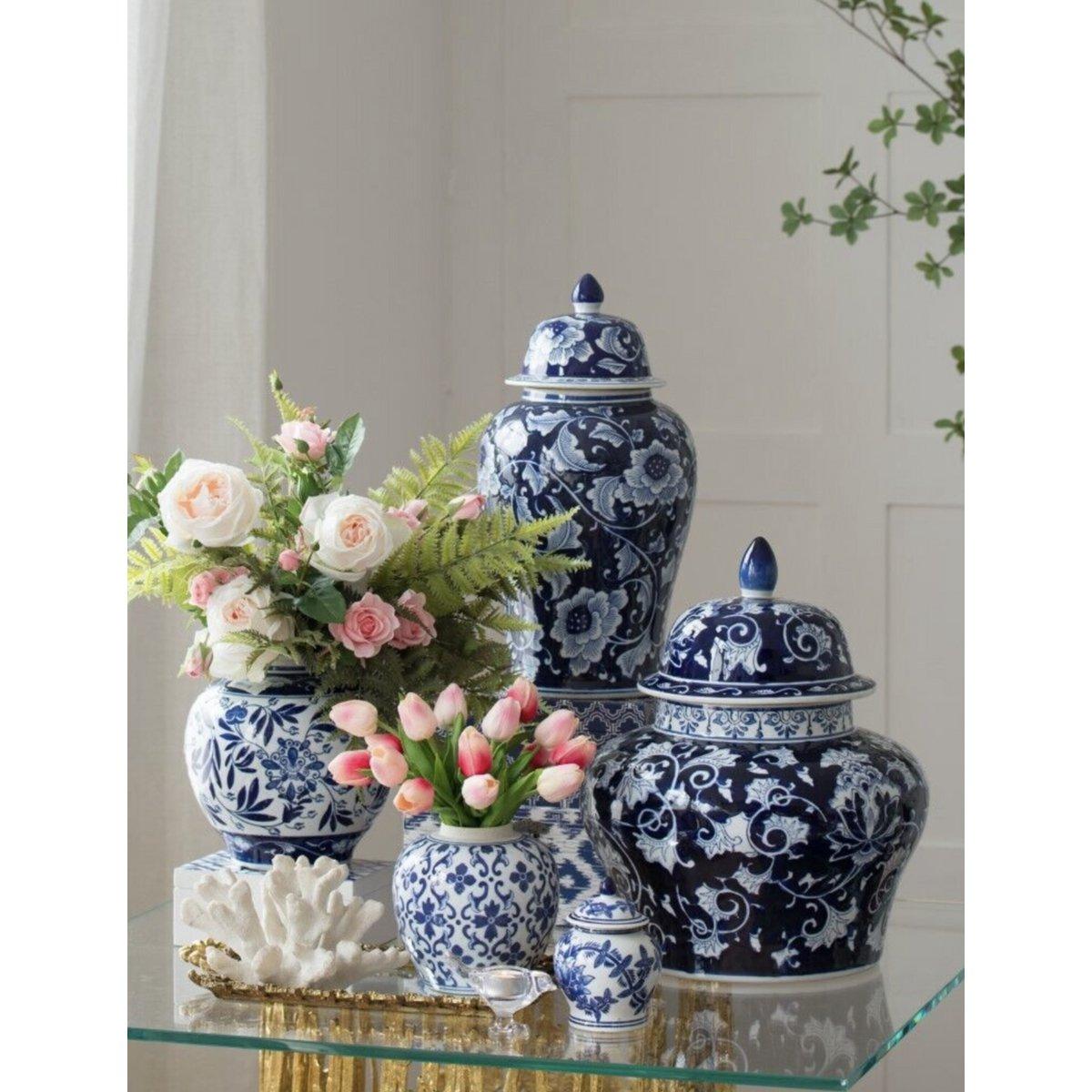 Porzellanvase - Blau Weiß - Groß - Daily Stuff
