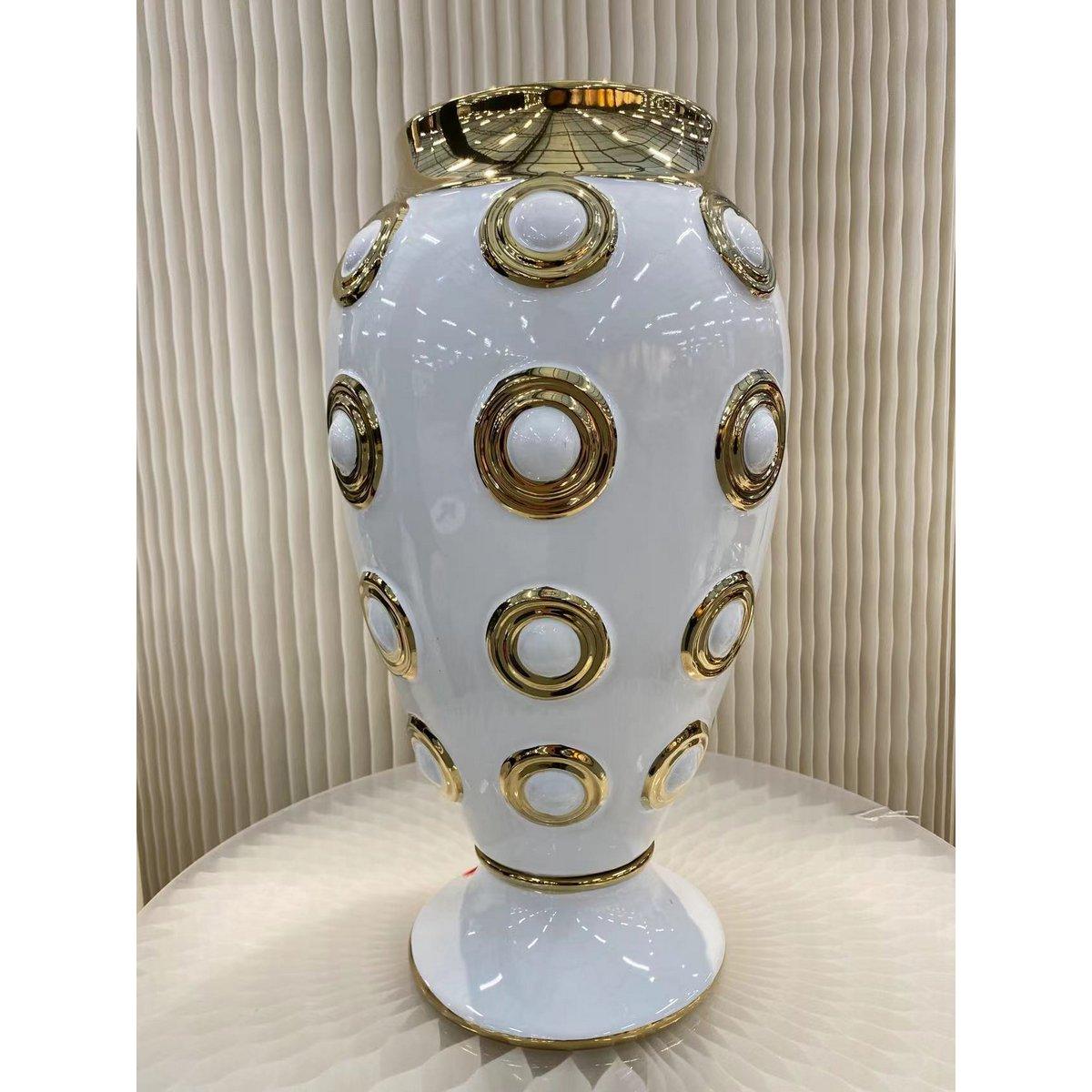 Keramikvase - Weiß Gold - Groß - Daily Stuff