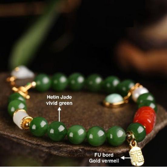 Grünes Jade-Perlenarmband – Glück & Eleganz