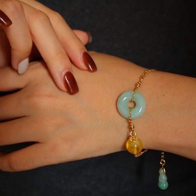 Goodluck Buckle – Armband mit Jade & Bernstein