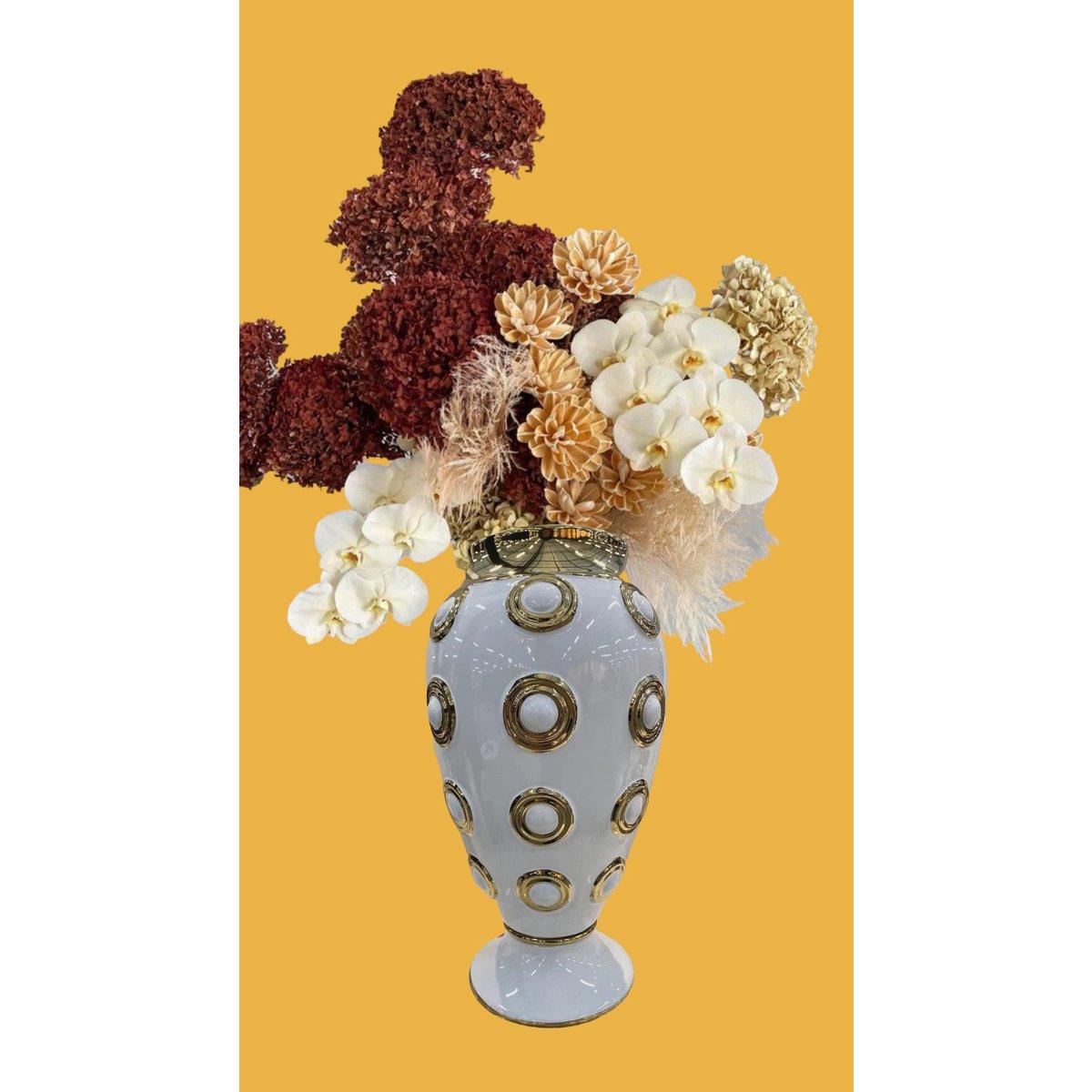 Keramikvase - Weiß Gold - Groß - Daily Stuff