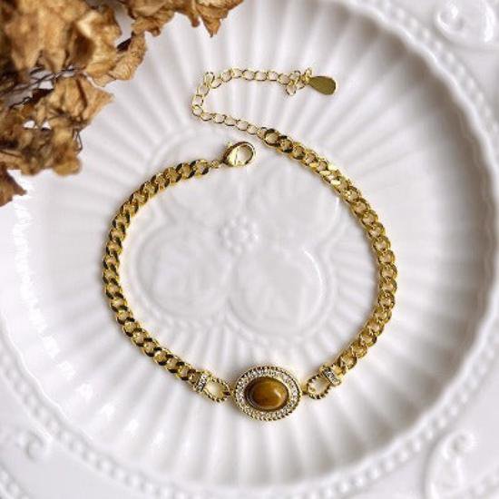 Vintage-inspiriertes Kettenarmband mit Tigerauge – Mut & Stil vereint