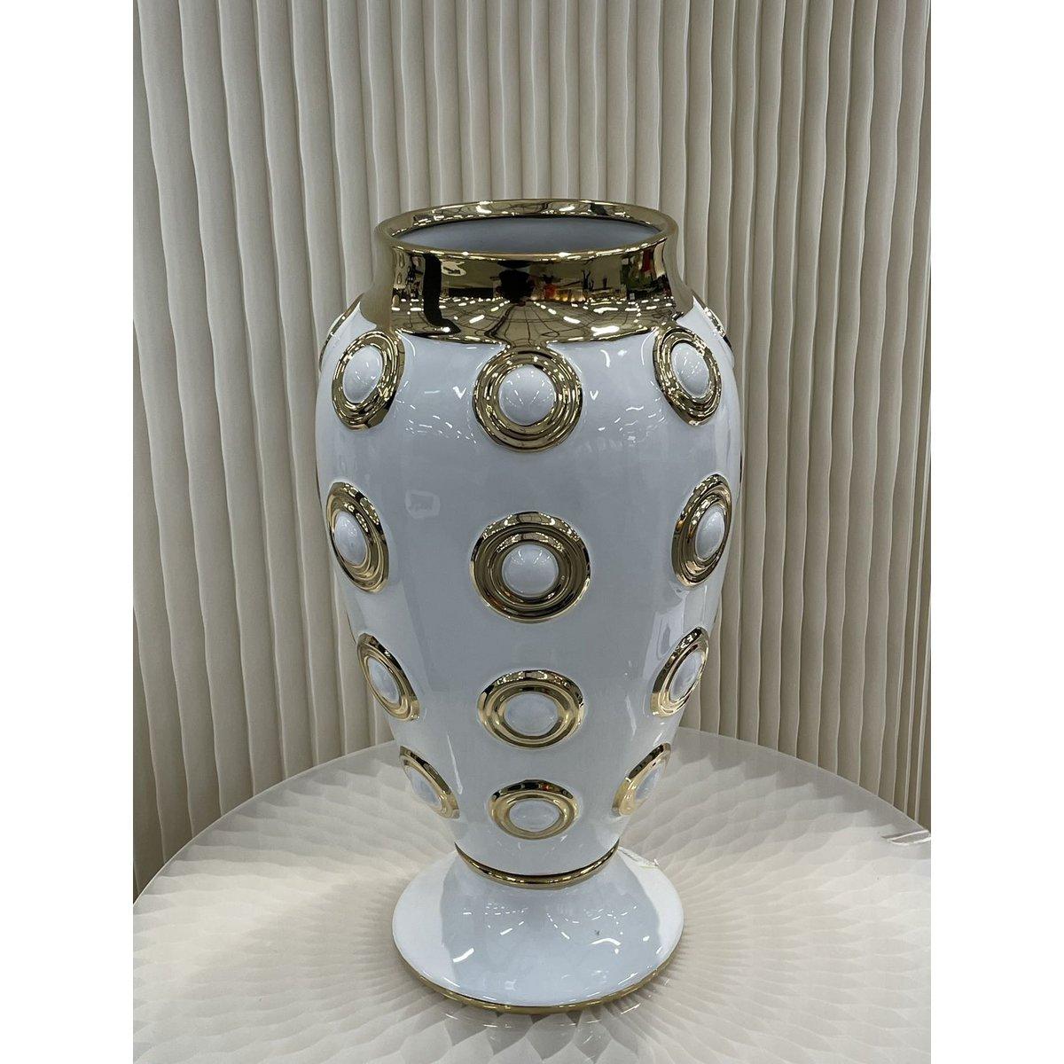 Keramikvase - Weiß Gold - Groß - Daily Stuff