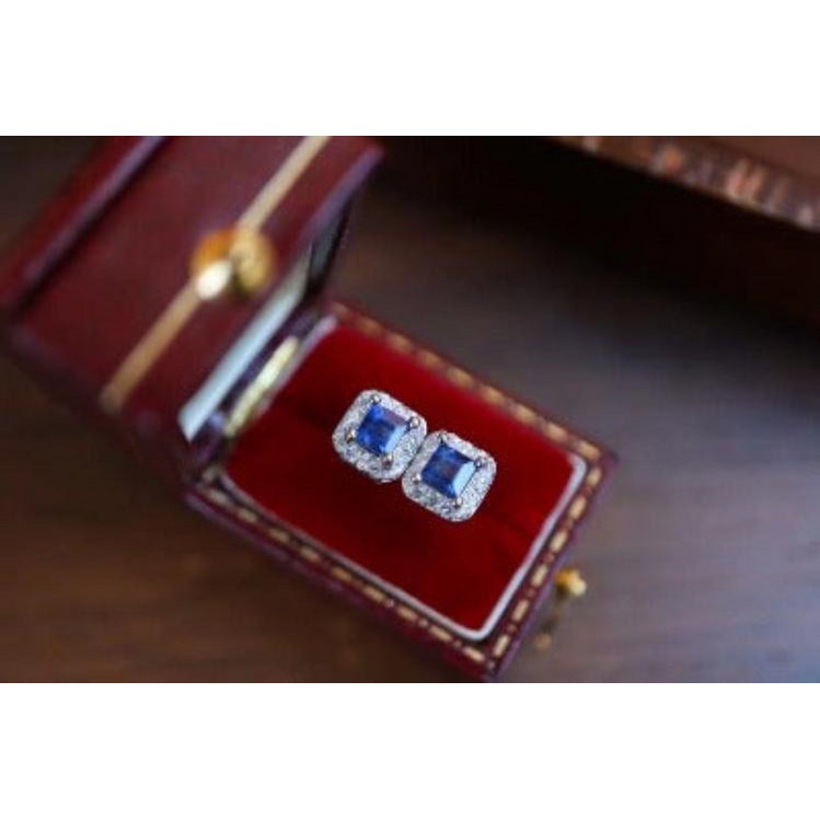 Exquisite Fancy Sapphire Ohrringe aus Sterling Silber