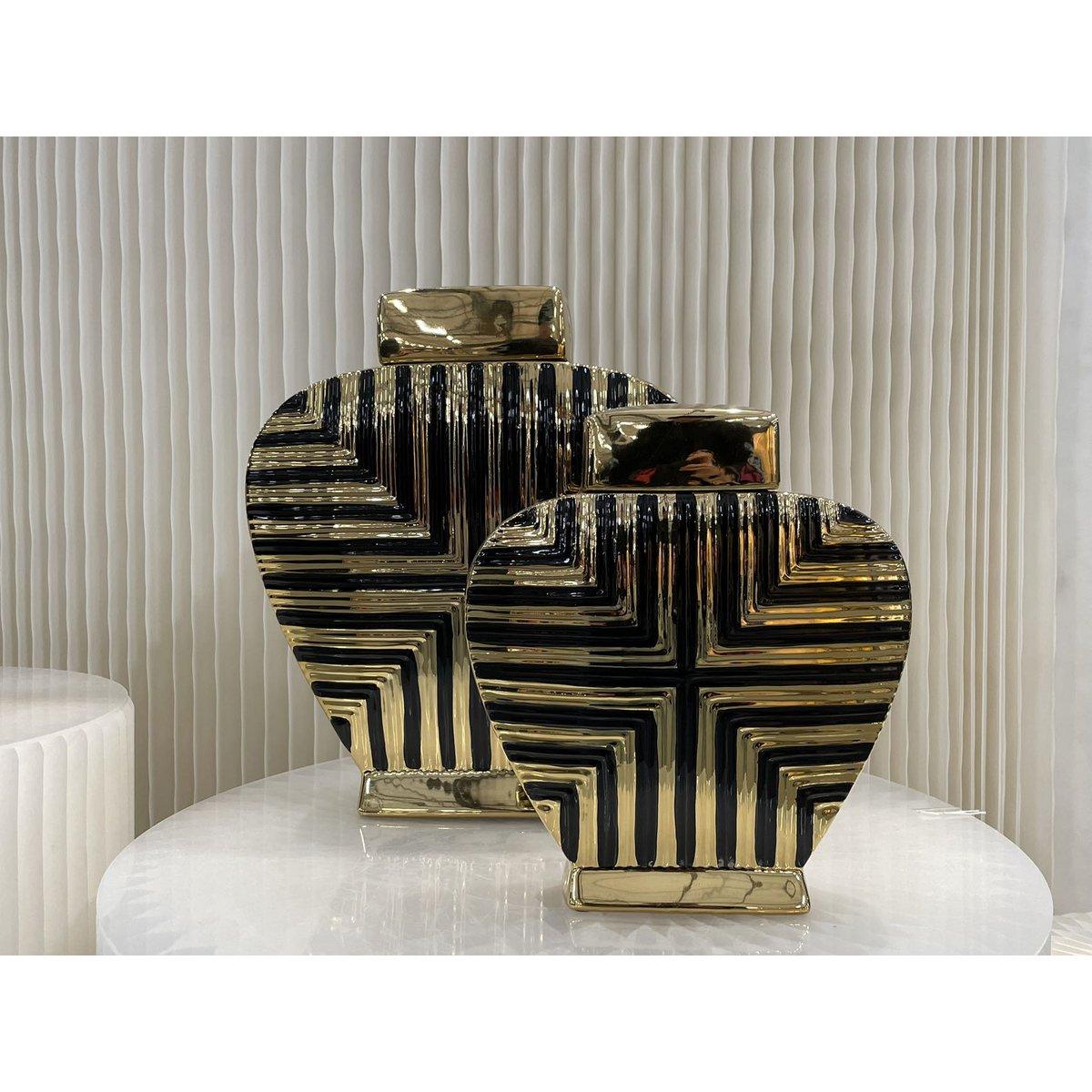 Gold & Schwarz gemustertes Glas - Klein - Daily Stuff