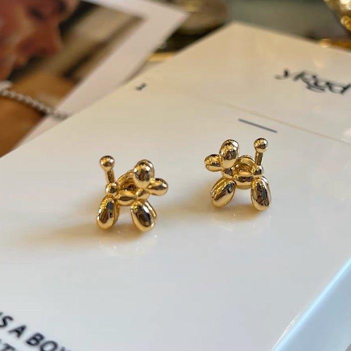 Niedliche kleine Ohrstecker mit Ballonhund – Gold und Silber - Daily Stuff