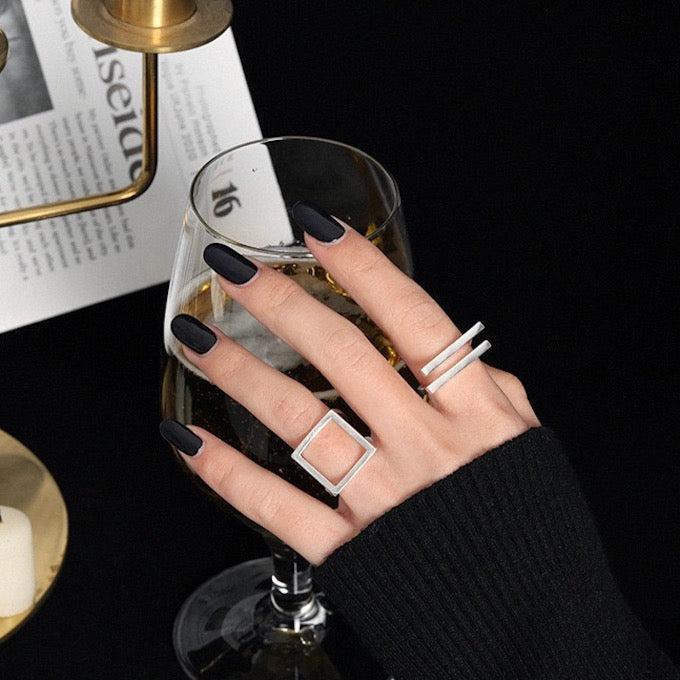 Quadratischer Ring aus Sterlingsilber und Gold-Vermeil mit auffälligem Look - Daily Stuff