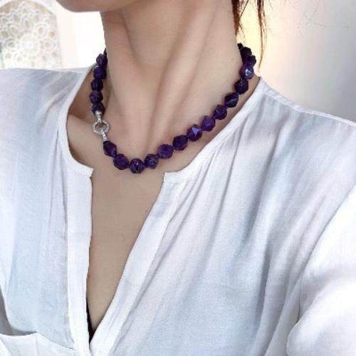 Amethyst Statement Halskette Choker – Power trifft Eleganz