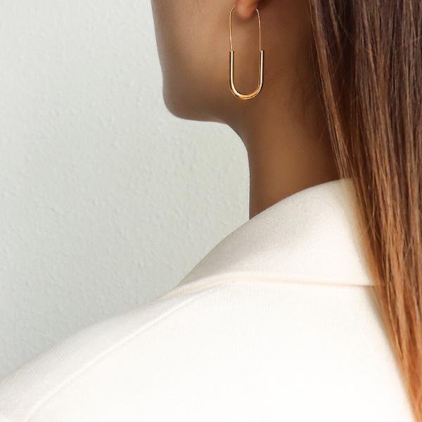 Minimalistische Paper Clip Slim Line Creolen – Gold oder Silber, stilvoll & zeitlos