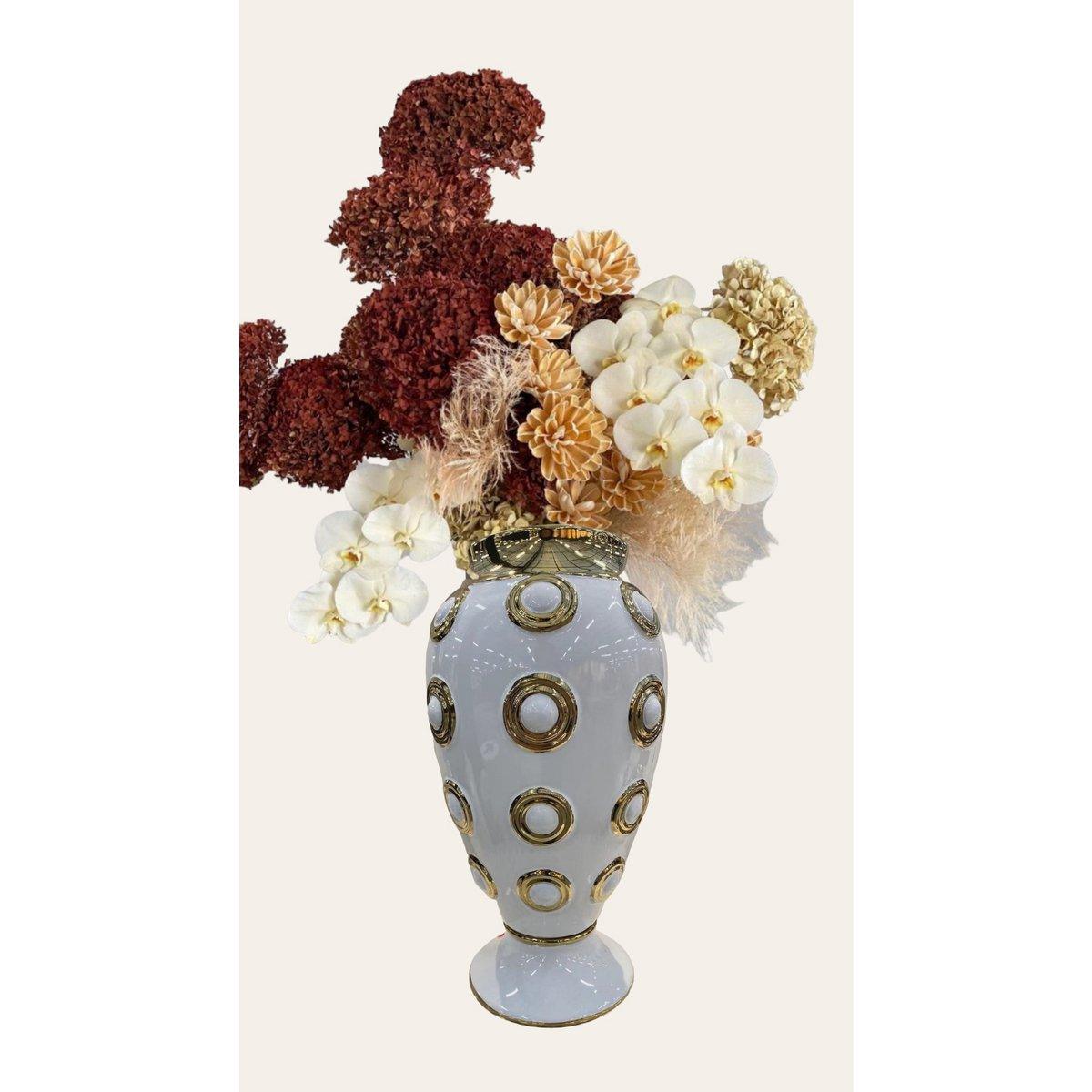 Keramikvase - Weiß Gold - Groß - Daily Stuff