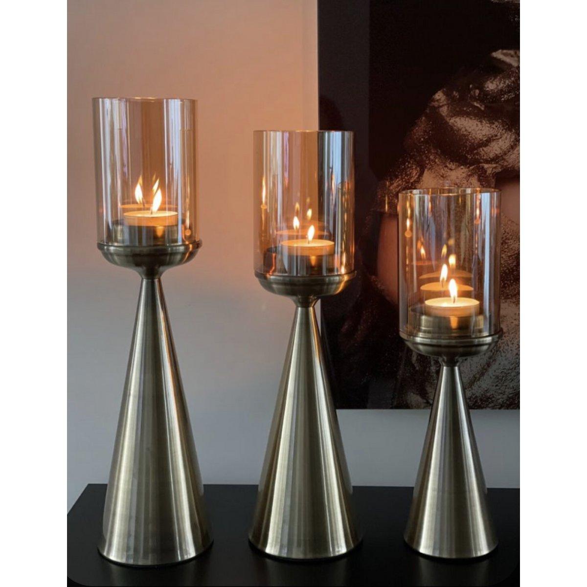Kerzenhalter - Glas - Gold - Größe S - Daily Stuff