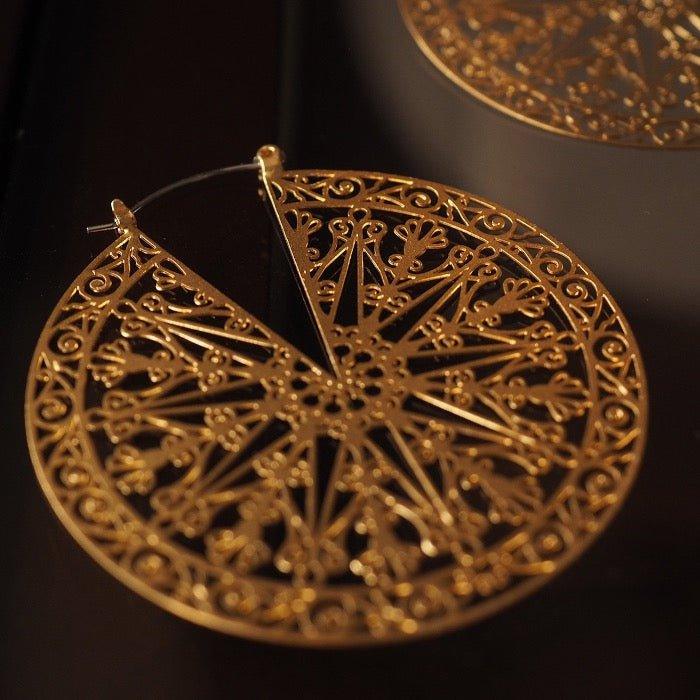 Filigrane Riesenrad-Ohrringe im griechischen Stil - Daily Stuff