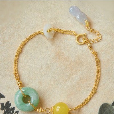 Goodluck Buckle – Armband mit Jade & Bernstein