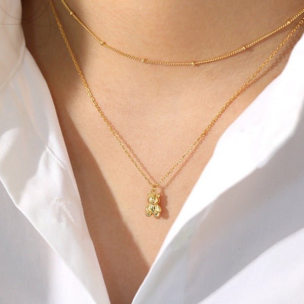 Teddybär-Schmuckset – in Gold-Vermeil oder Sterlingsilber