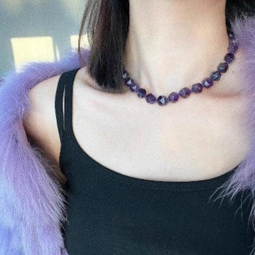 Amethyst Statement Halskette Choker – Power trifft Eleganz
