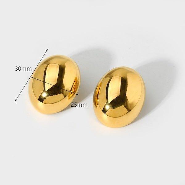 Minimalistische ovale Eierschalen-Ohrstecker - Daily Stuff