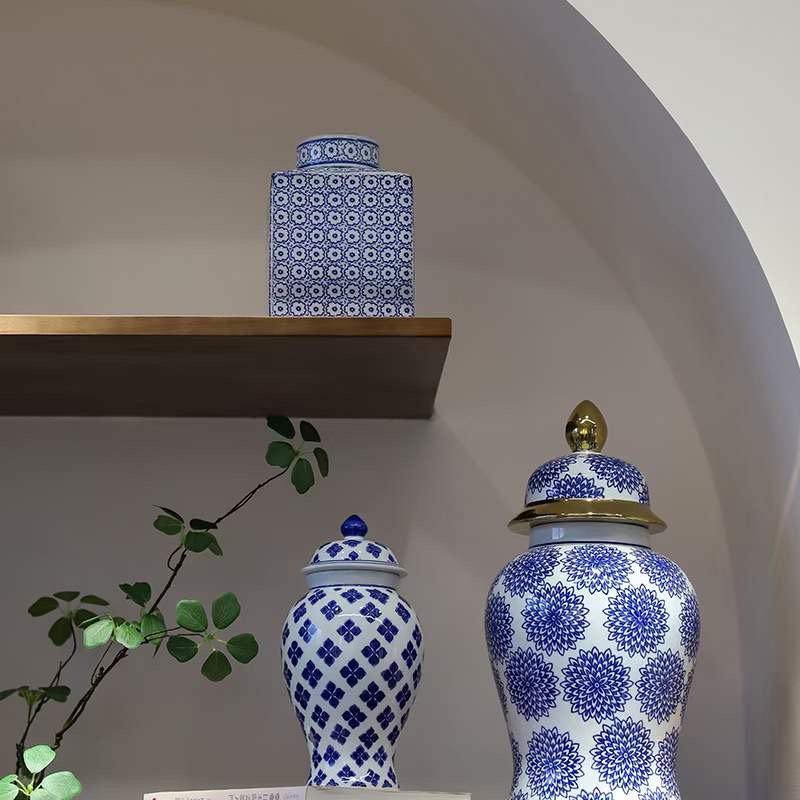 Porzellanvase - Weiß Blau - Groß - Daily Stuff