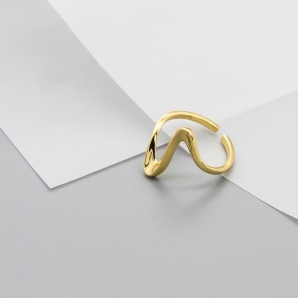 Minimalistischer geometrischer EKG-Herzschlagring - Daily Stuff