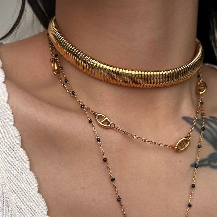 Klobiges Stretch-Design-Armband und Halsband