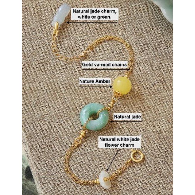 Goodluck Buckle – Armband mit Jade & Bernstein