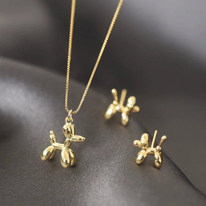 Niedliche kleine Ohrstecker mit Ballonhund – Gold und Silber - Daily Stuff