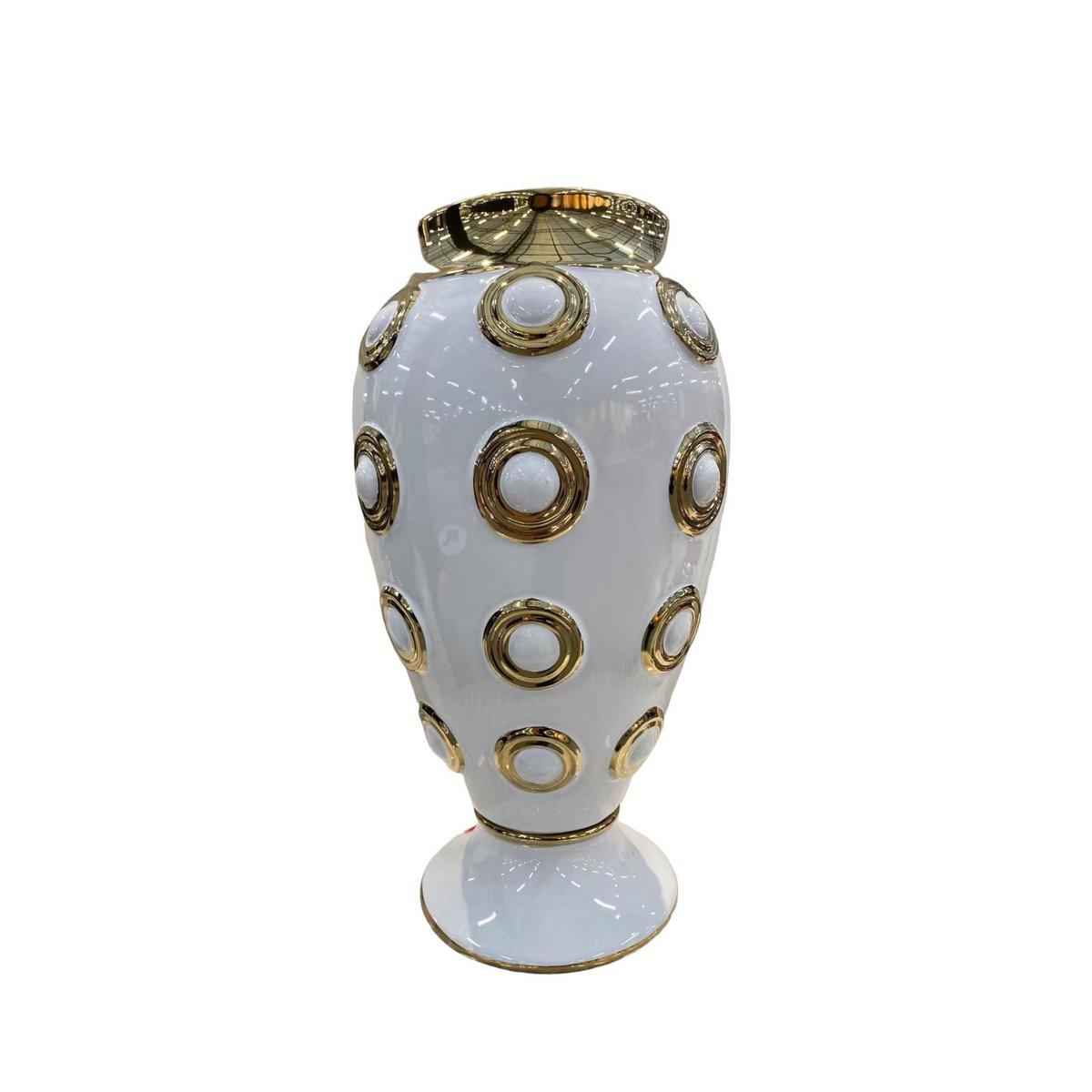 Keramikvase - Weiß Gold - Groß - Daily Stuff