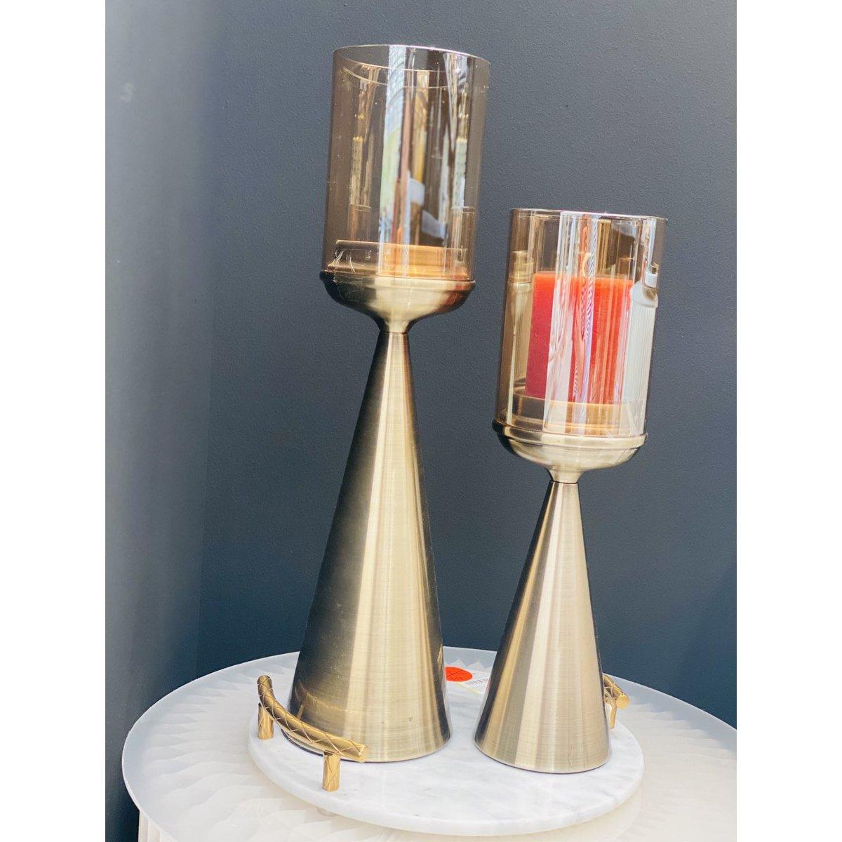 Kerzenhalter - Glas - Gold - Größe S - Daily Stuff