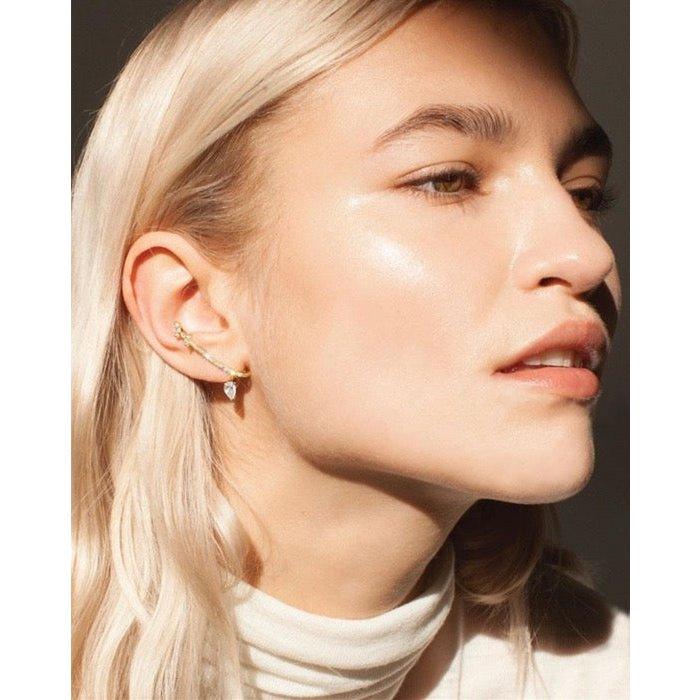 Moderne Vintage-Ohrmanschette mit glitzernder Linie, einteilig - Daily Stuff
