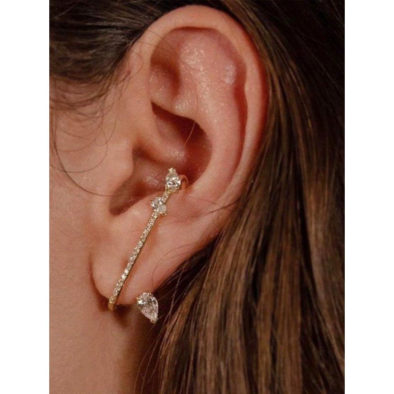 Moderne Vintage-Ohrmanschette mit glitzernder Linie, einteilig - Daily Stuff
