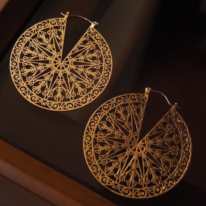 Filigrane Riesenrad-Ohrringe im griechischen Stil - Daily Stuff