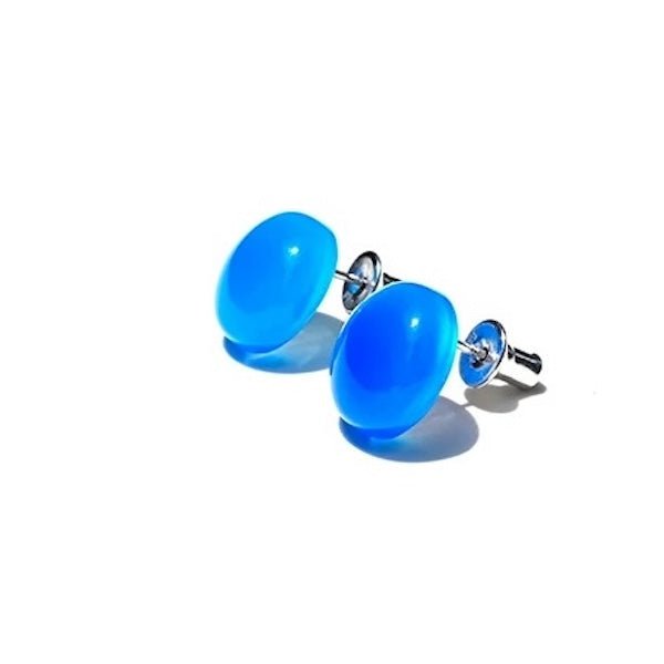 Runde Ohrstecker mit Blauem Onyx – Minimalistisch & Ausdrucksstark