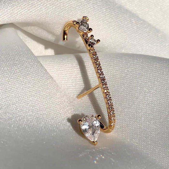 Moderne Vintage-Ohrmanschette mit glitzernder Linie, einteilig - Daily Stuff
