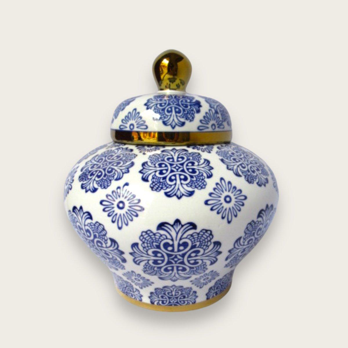 Porzellanvase - Weiß Blau - Klein - Daily Stuff