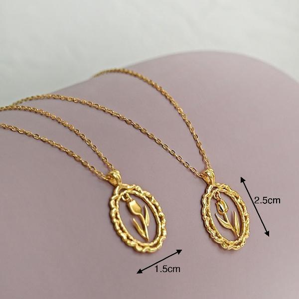 Moderne Vintage-Tulpen-Halskette – Gold-Vermeil - Daily Stuff