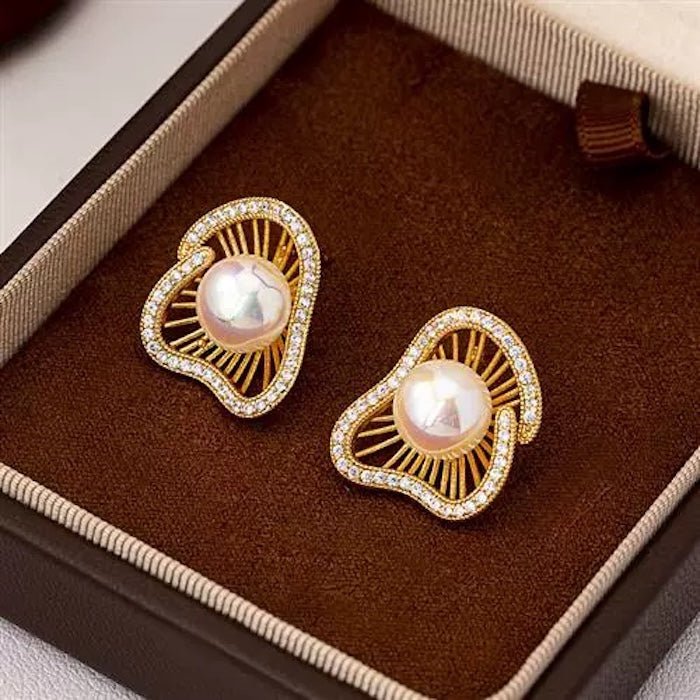 Lotusdesign funkelnde Perlenohrringe und Ringe