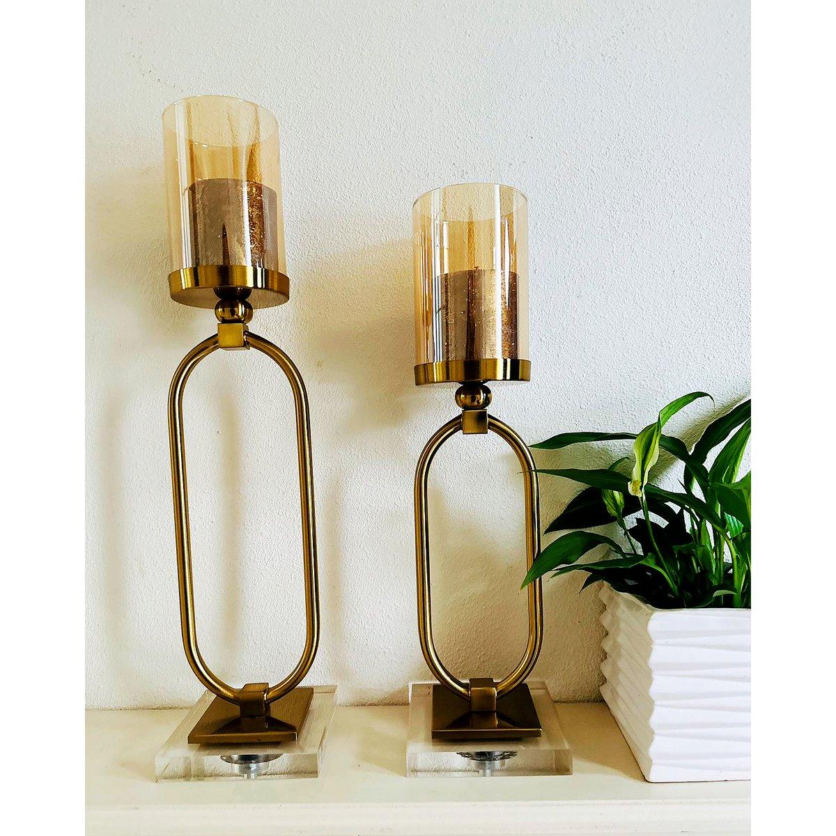Kerzenhalter - Glas - Gold - Klein - Daily Stuff