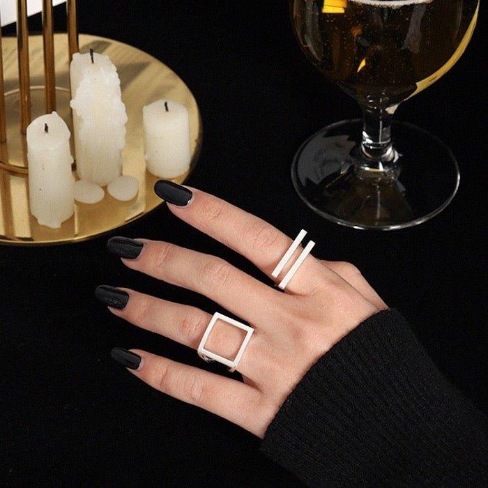 Quadratischer Ring aus Sterlingsilber und Gold-Vermeil mit auffälligem Look - Daily Stuff