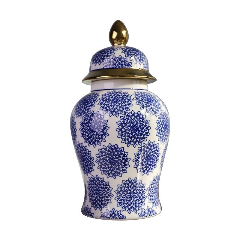 Porzellanvase - Weiß Blau - Groß - Daily Stuff