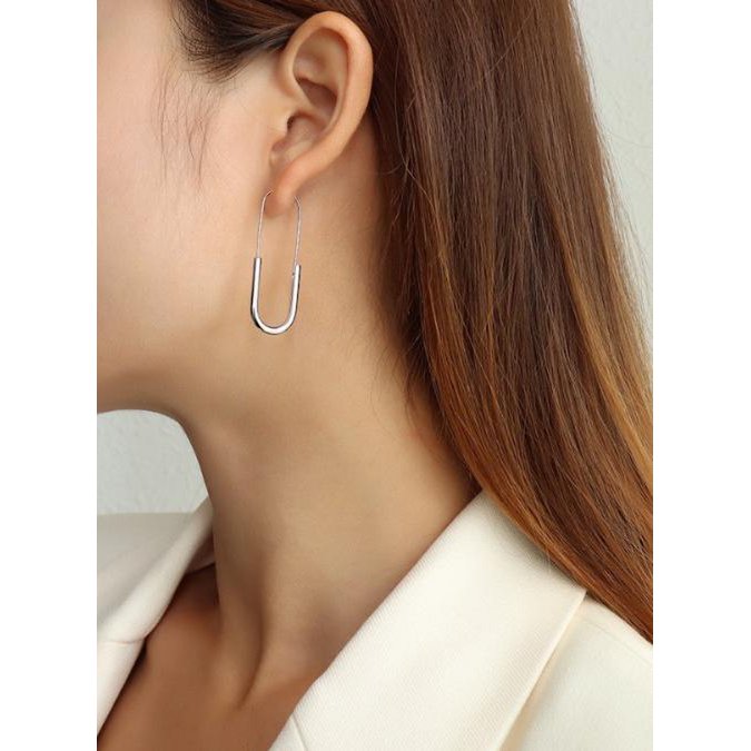 Minimalistische Paper Clip Slim Line Creolen – Gold oder Silber, stilvoll & zeitlos