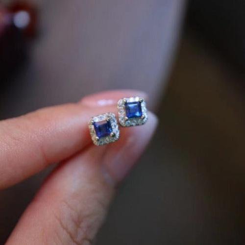 Exquisite Fancy Sapphire Ohrringe aus Sterling Silber
