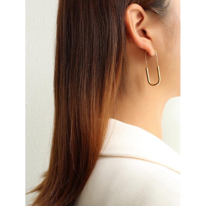Minimalistische Paper Clip Slim Line Creolen – Gold oder Silber, stilvoll & zeitlos