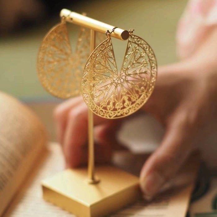 Filigrane Riesenrad-Ohrringe im griechischen Stil - Daily Stuff