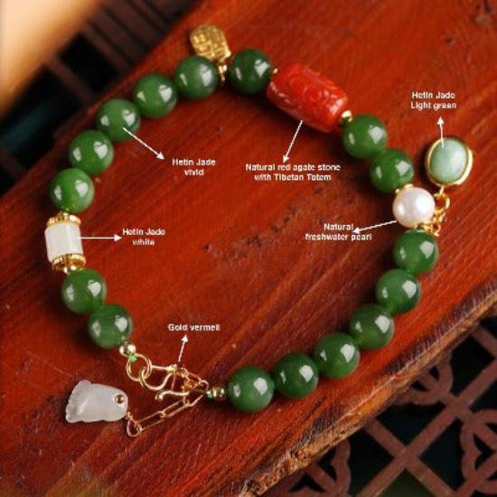 Grünes Jade-Perlenarmband – Glück & Eleganz