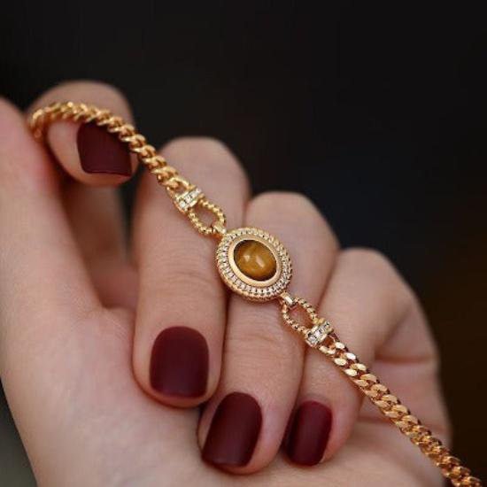Vintage-inspiriertes Kettenarmband mit Tigerauge – Mut & Stil vereint