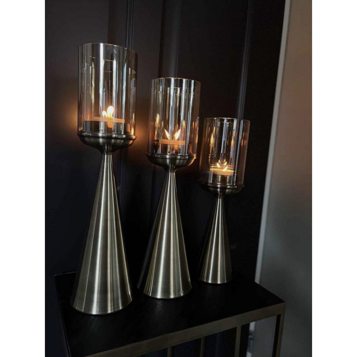 Kerzenhalter - Glas - Gold - Größe S - Daily Stuff