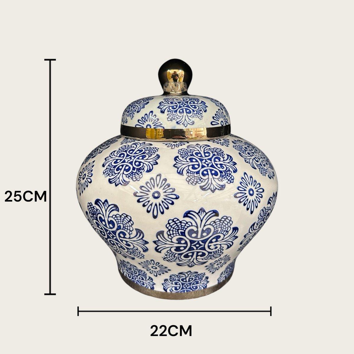 Porzellanvase - Weiß Blau - Klein - Daily Stuff