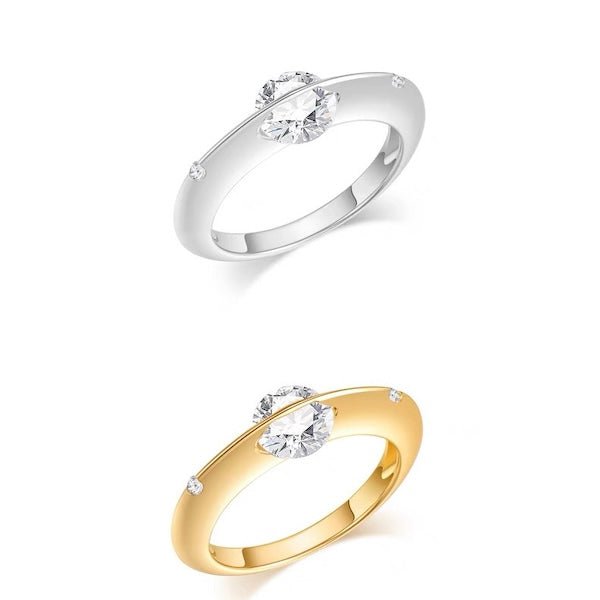 Drehbarer Funkelnder Sternring – Gold oder Silber, Magisch & Verspielt