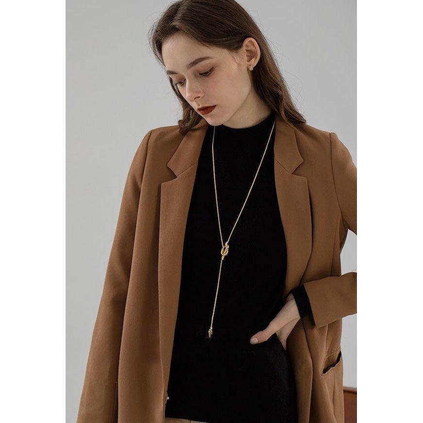 Minimalistische lange Pullover-Halskette mit Knoten - Daily Stuff