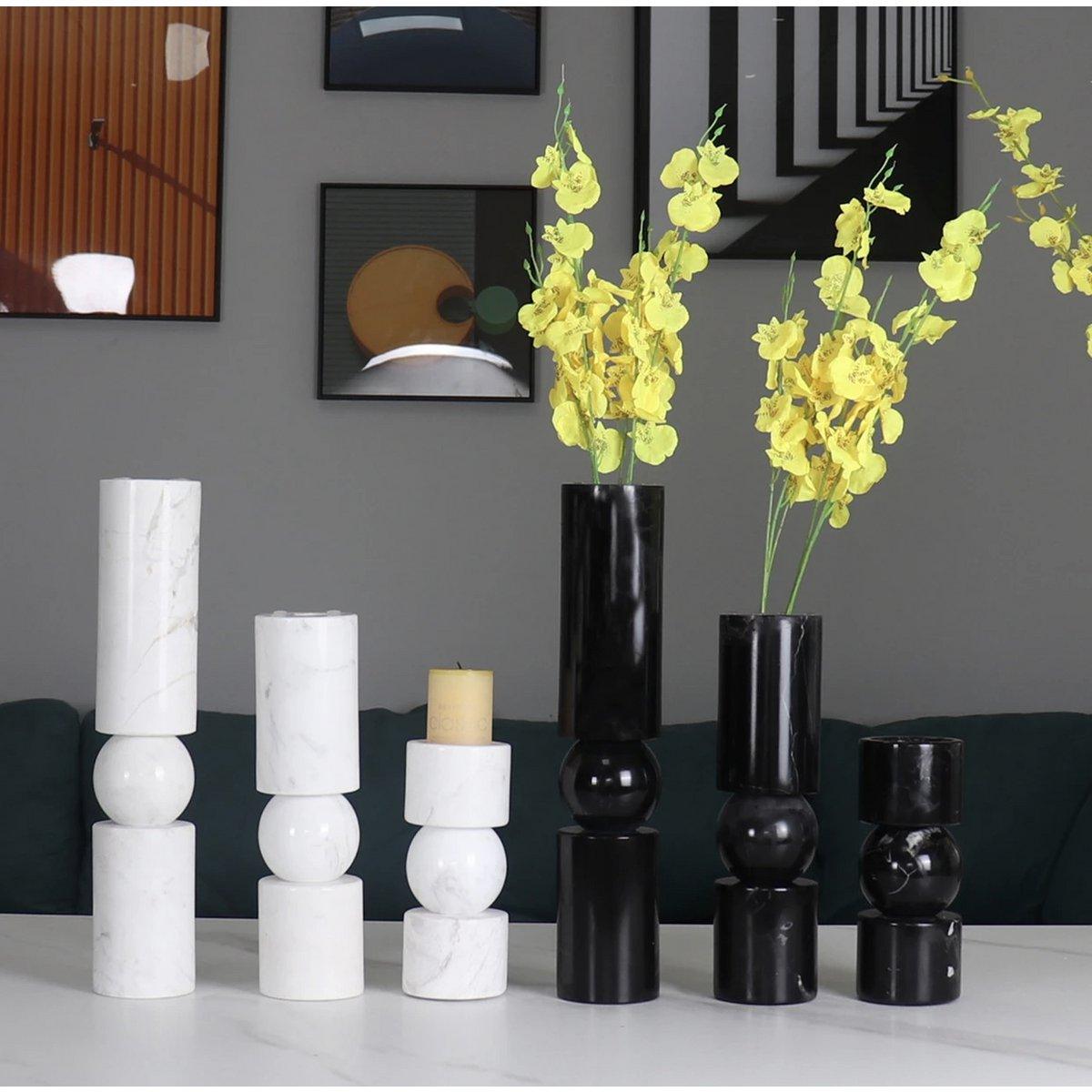 Kerzenhalter - Marmor - Weiß - Größe S - Daily Stuff