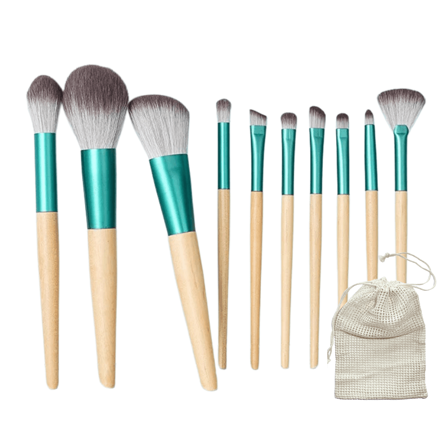 Make-up-Pinsel-Set mit Tasche – 10 Stück - Daily Stuff